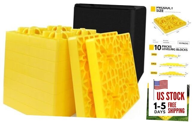 50955 High Visibility RV Leveling Blocks With Interlocking 8.5" x 8.5" x 1"