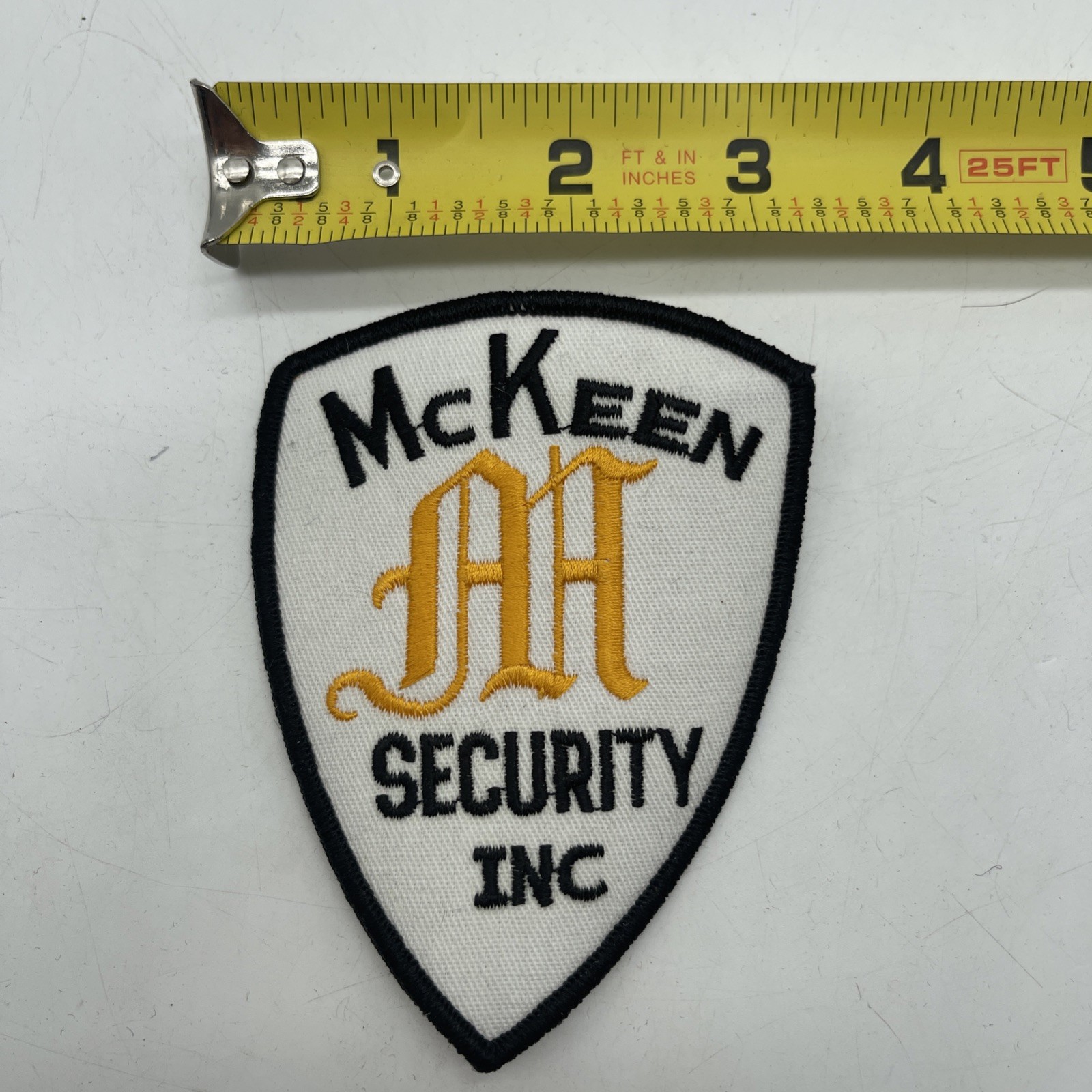 McKeen Security Patch Black White Shoulder Patch ~3”x4”