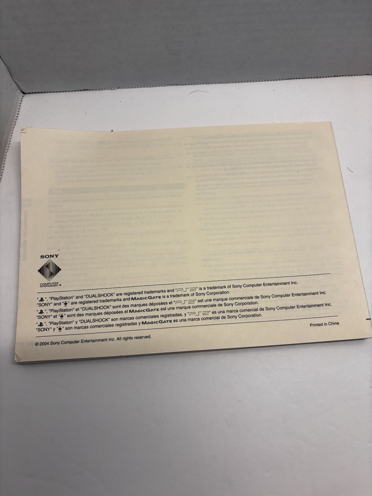 sony playstation 2 instruction manual