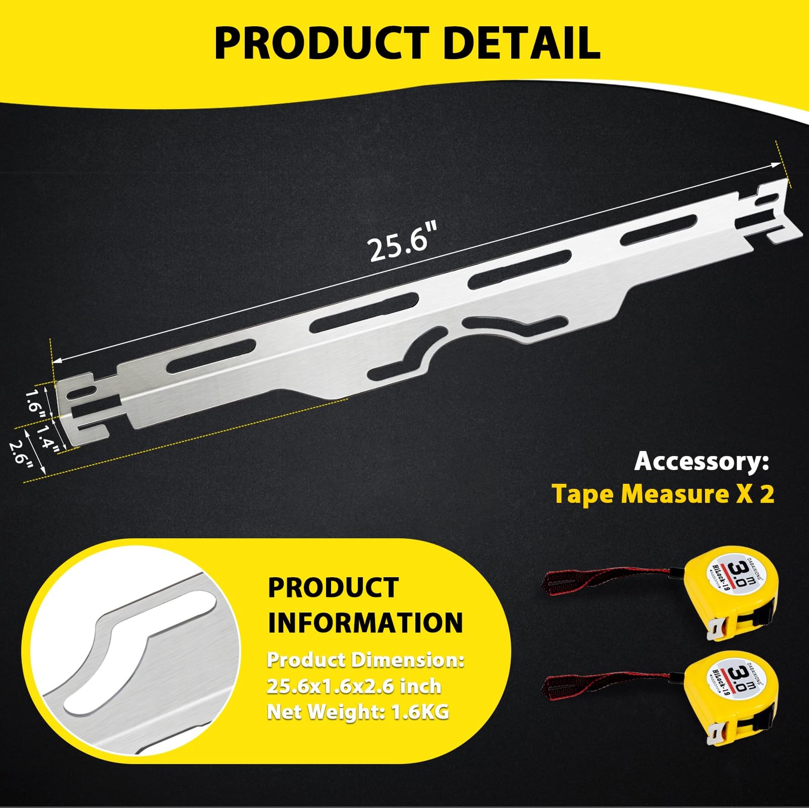 Wheel Alignment Tool, Heavy Duty Toe Alignment Tool Plates, 2PCS Stainless St...