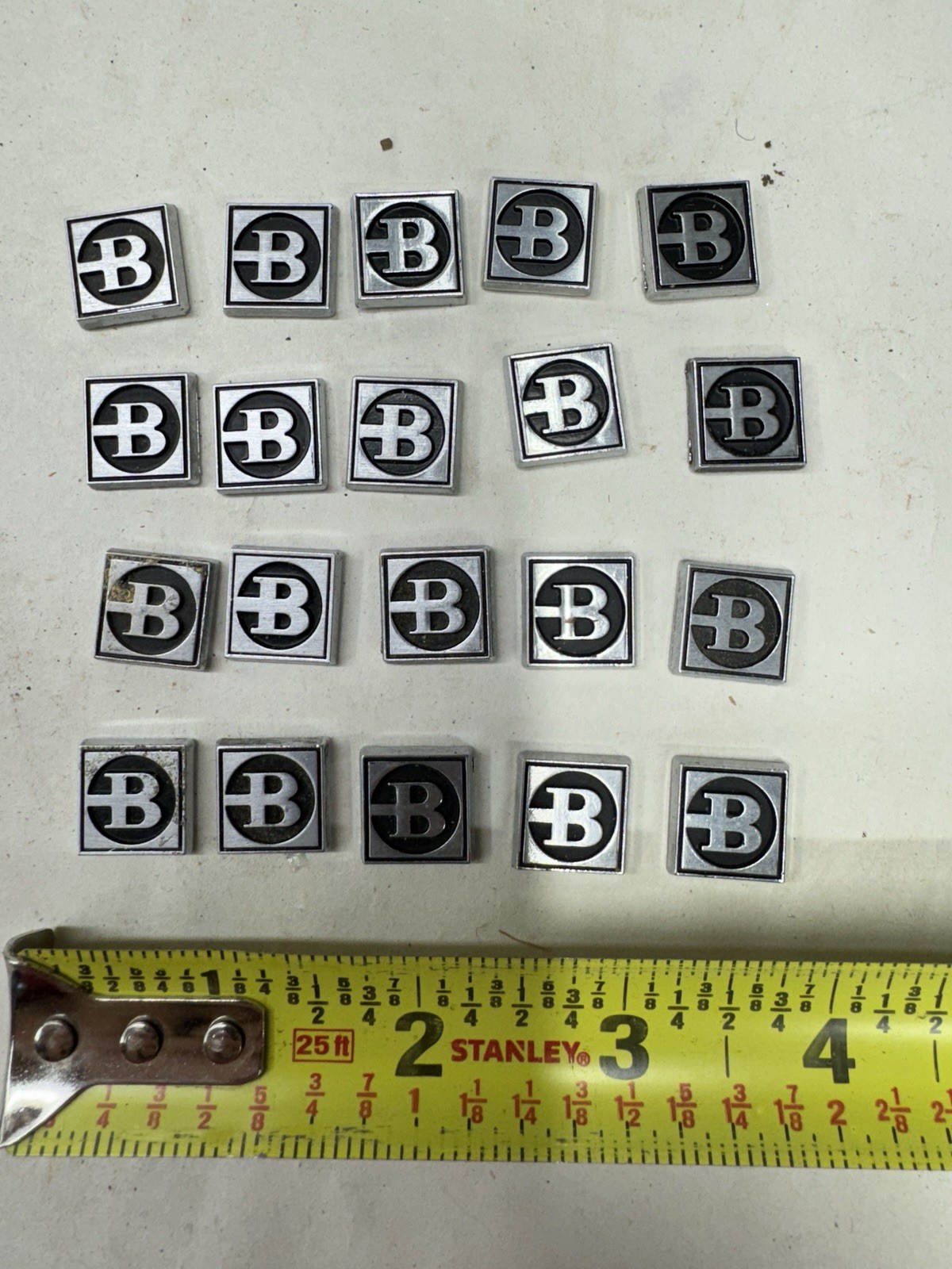 Lot Of 20 Calculator Burroughs Metal 1/2” Label Name Vintage IBM B
