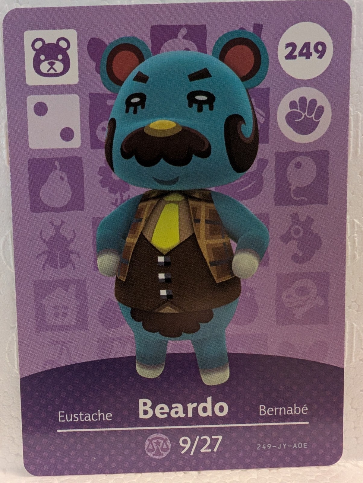 Beardo Amiibo Card - Authentic Animal Crossing Amiibo Card # 249