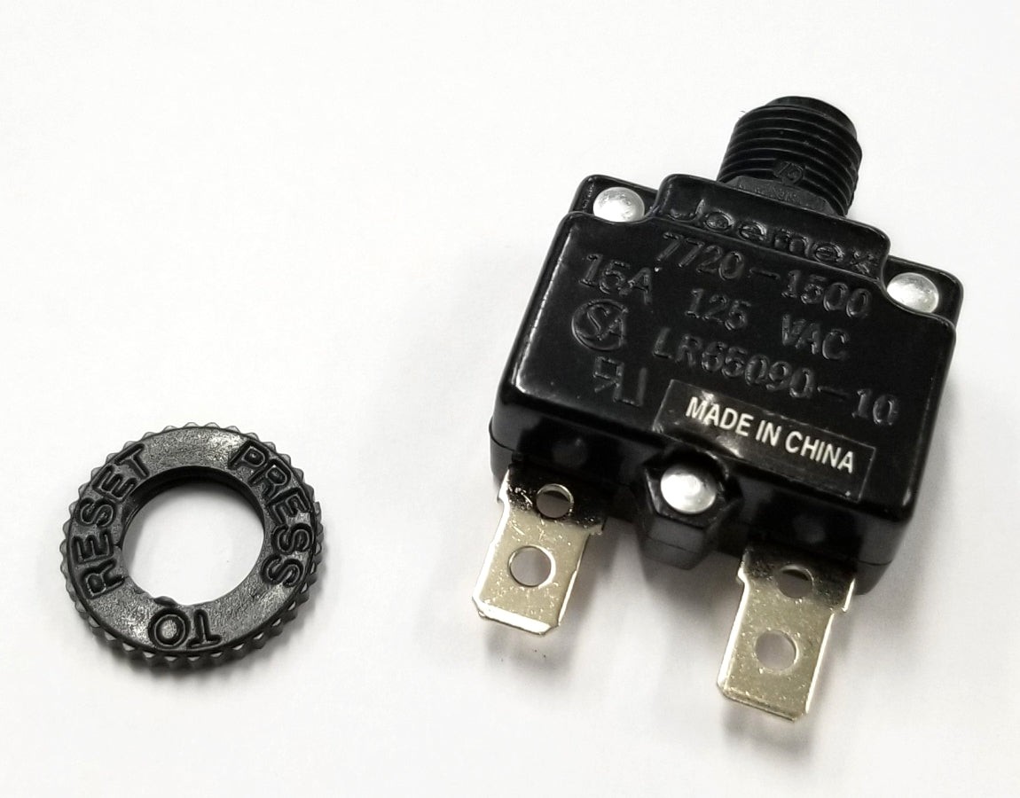 PE7715, Joemex 15 Amp Miniature Pushbutton Circuit Breaker ~ 15A