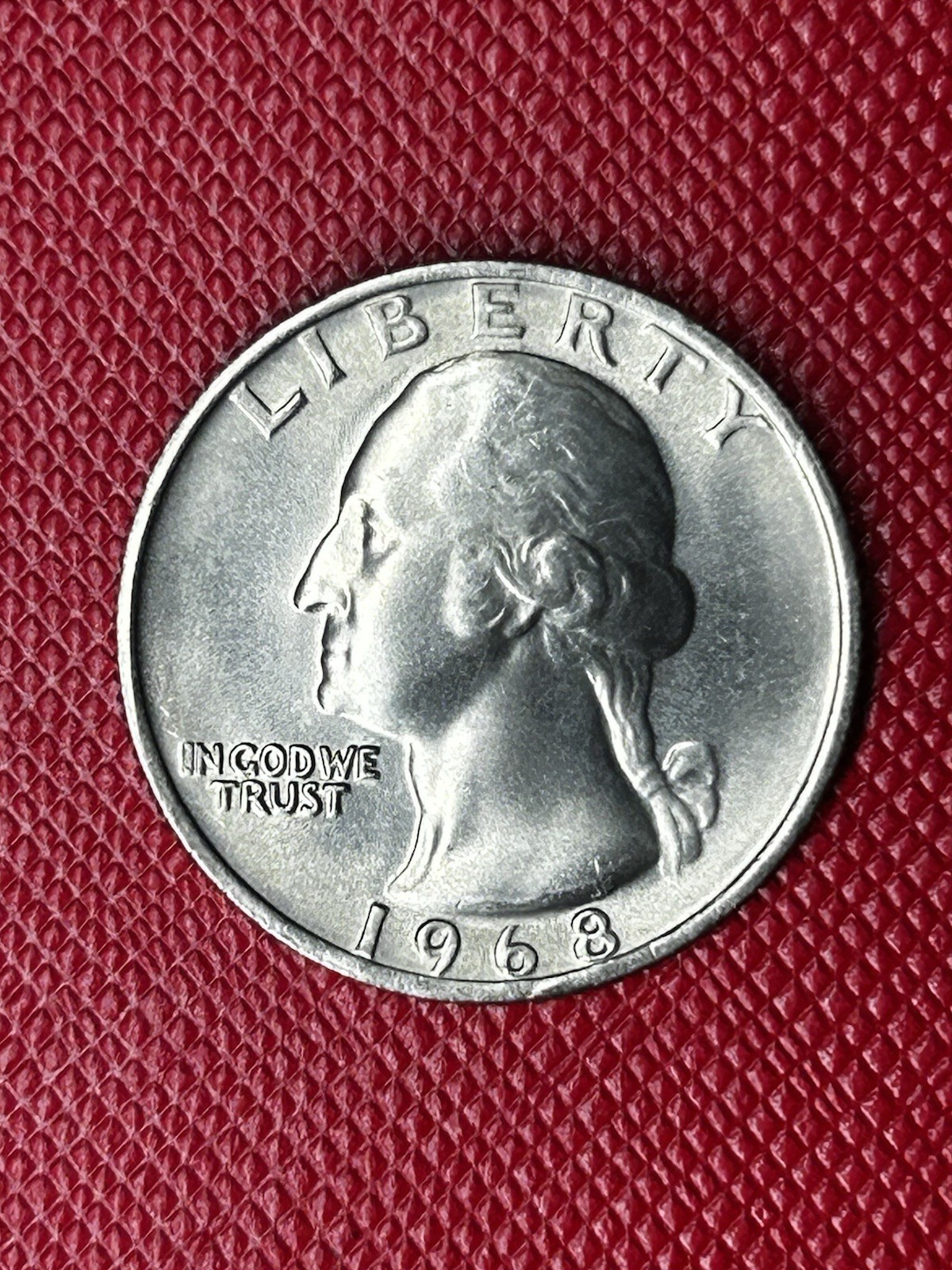 1968 Washington Quarter Brilliant Uncirculated Full Feathers Mint State #K69