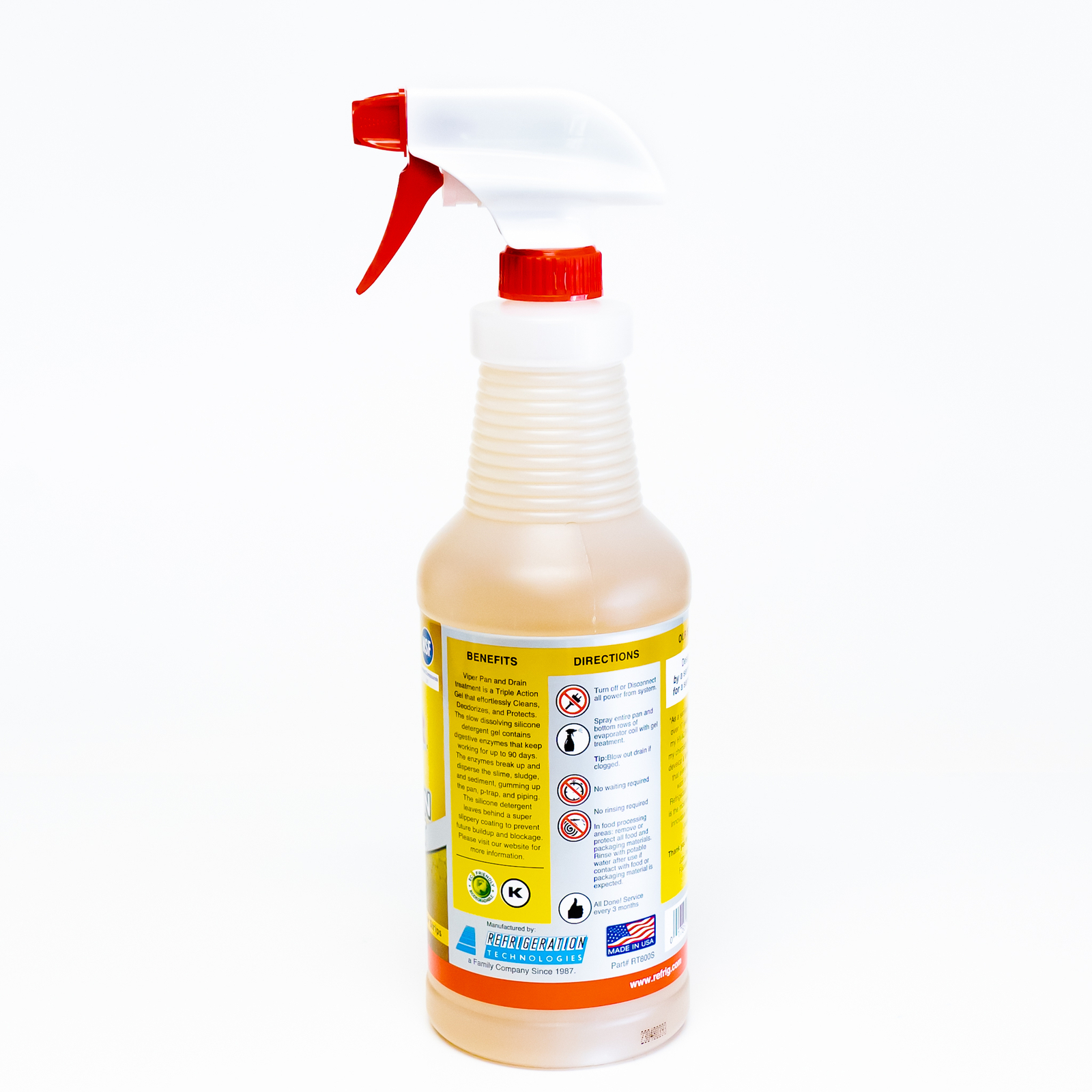 Viper AC Pan & Drain Treatment 1Qt 32 Oz Trigger Spray Cleans Deodorize Protects
