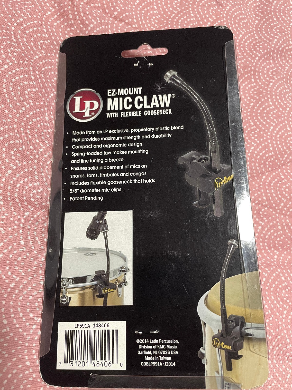LP EZ-Mount Mic Claw with flexible gooseneck NOS  barely used