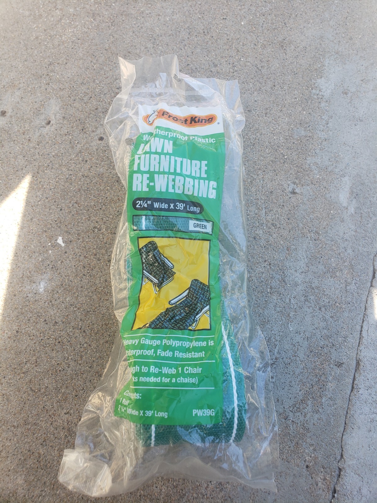 Frost King Weatherproof Lawn Furniture Re-Webbing Green 39 Feet
