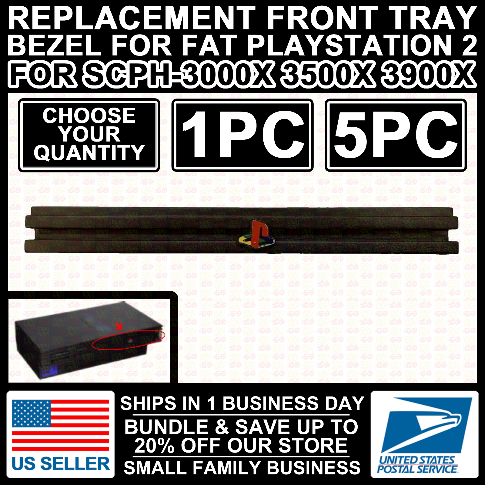 Front Disc Tray Bezel For PlayStation 2 PS2 Fat 30001 Model Replacement Non-OEM