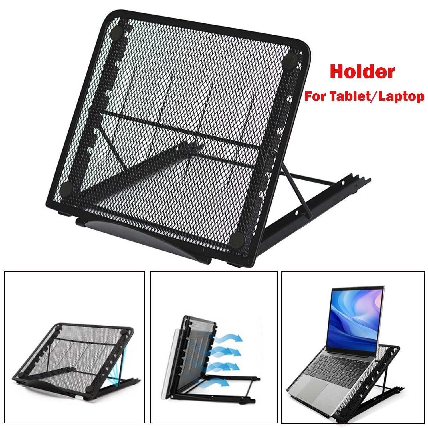Foldable Laptop Stand Angle Adjustable Tablet PC Holder Riser Portable Ventilate