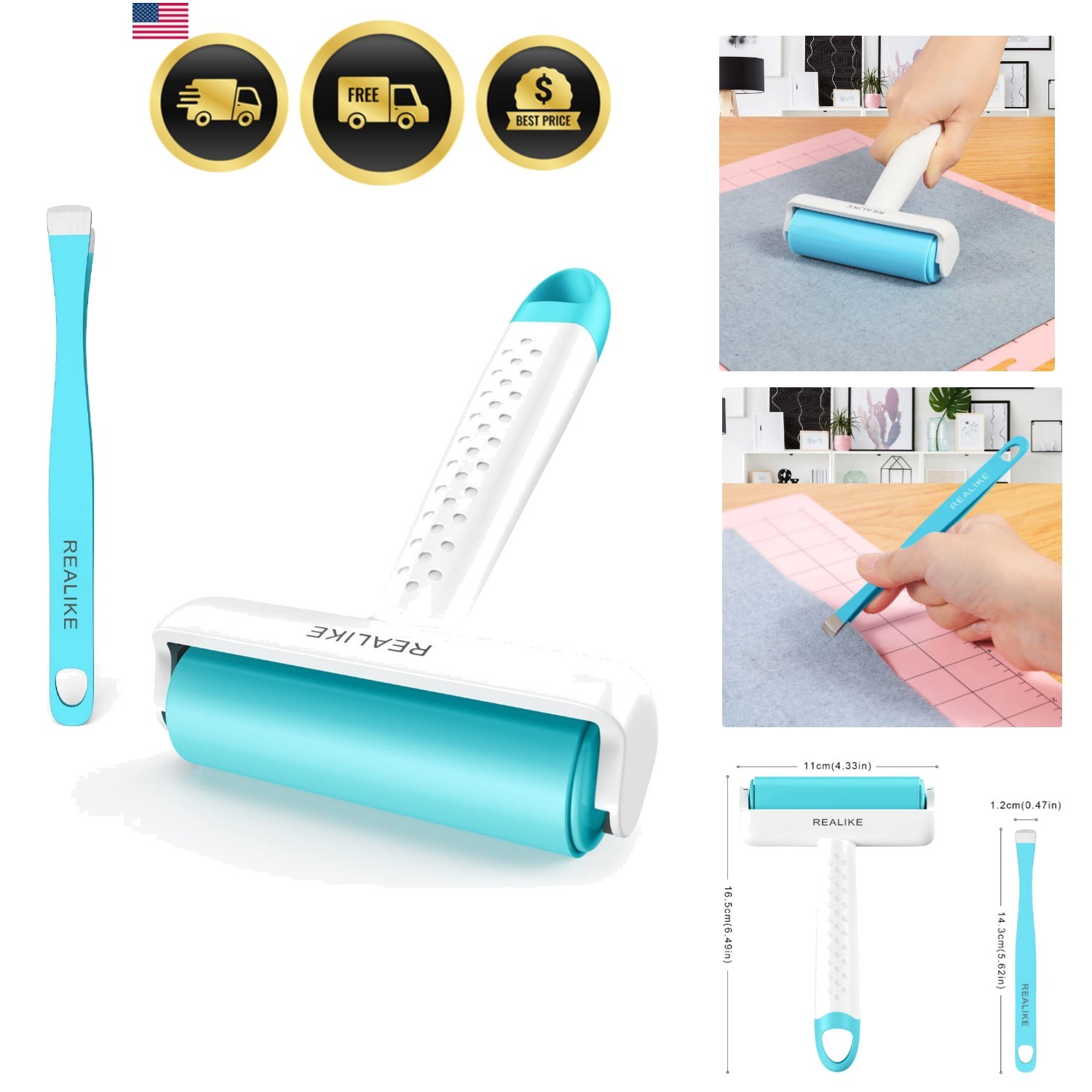 Brayer Roller & Mat Tweezers Remover Set Craft Stamping Brayer Tools Compatib...