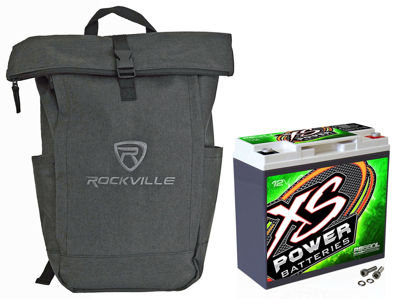 XS Power PS680L 1000 Amp 12V Power Cell 1000W AGM Car Audio Battery + Backpack