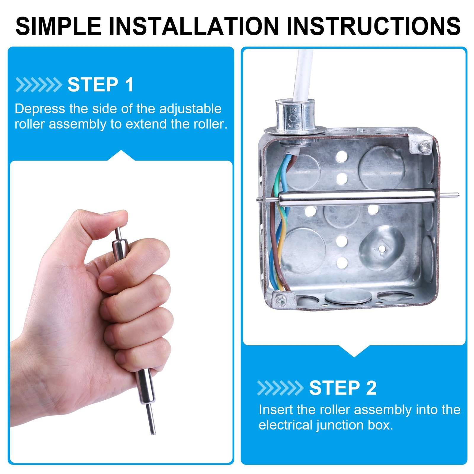 Abeicy 1 Pack Steel Wire Pulling Roller, Electrical Wire Pulling Tool, Wiring...