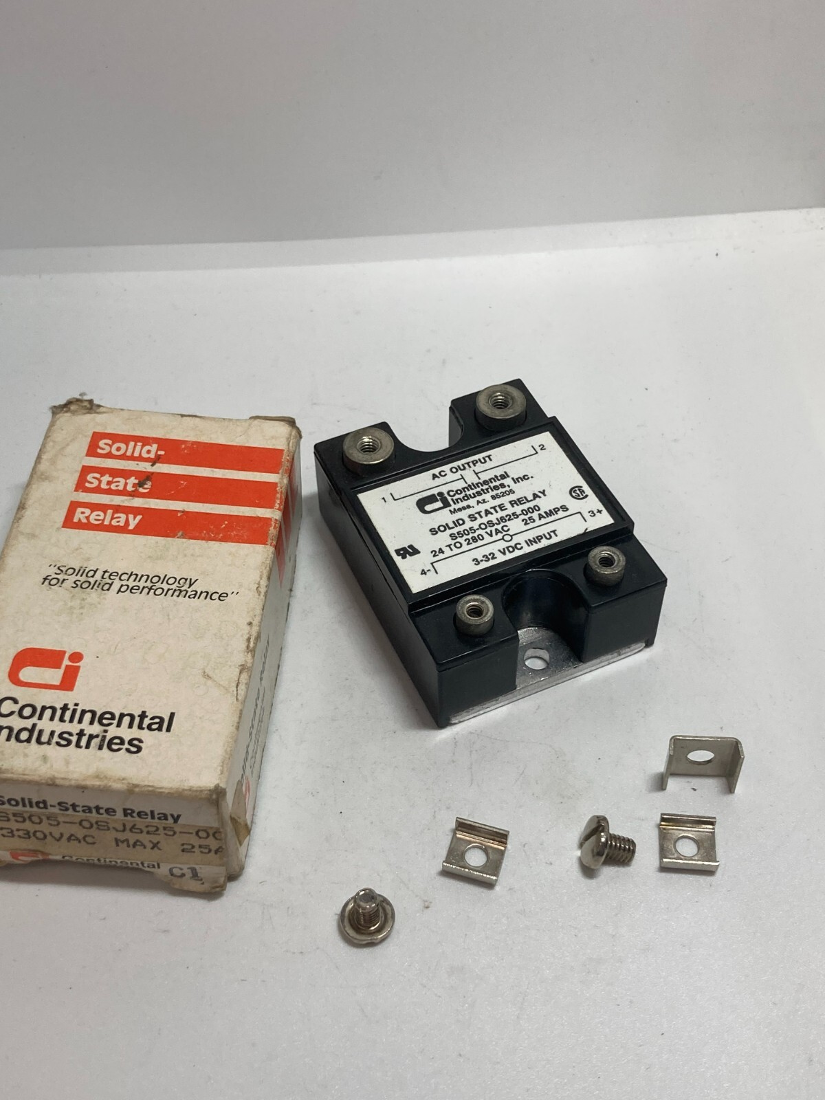 CONTINENTAL INDUSTRIES S505-0SJ625-000 SOLID STATE RELAY 24-280VAC 25AMPS NIB