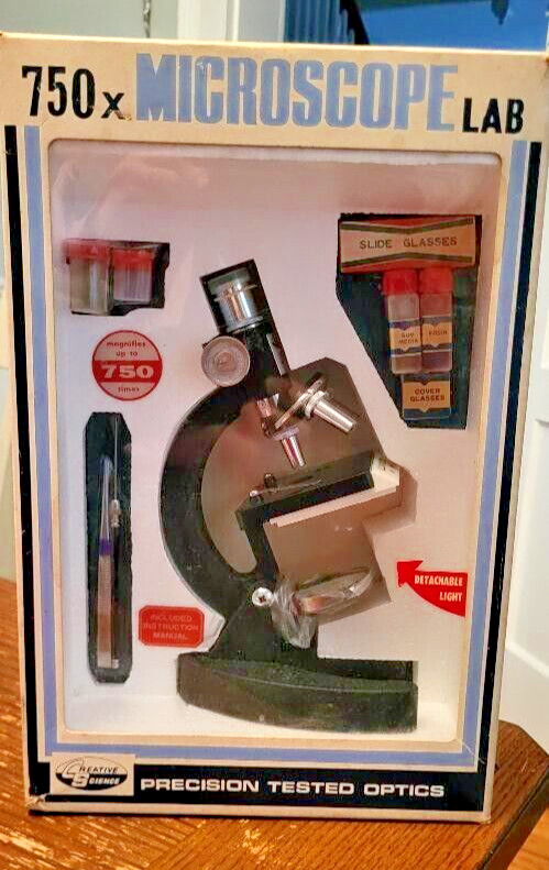 microscope Precision Tested Optics 750x  Lab new in box ~Creative Science