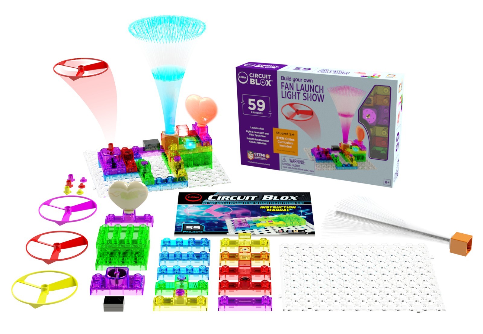 Creative Building Block Fan Launch Circuit Blox STEM Educational Science