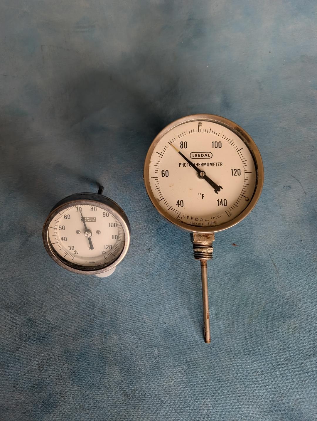 Two large dial thermometers vintage! Free shipping!