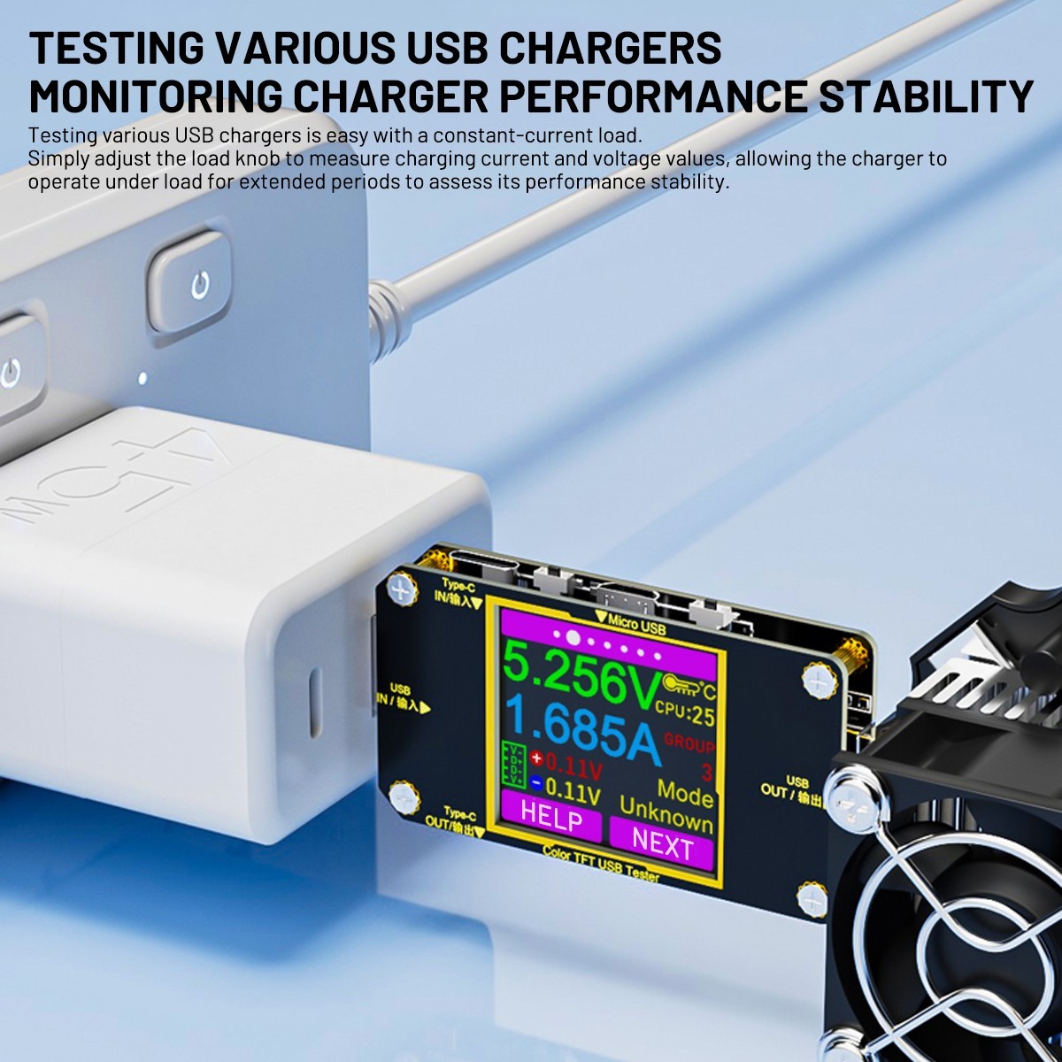 USB Power Meter Tester Type C LCD Multimeter Voltmeter Ammeter Detector QC2.0-3