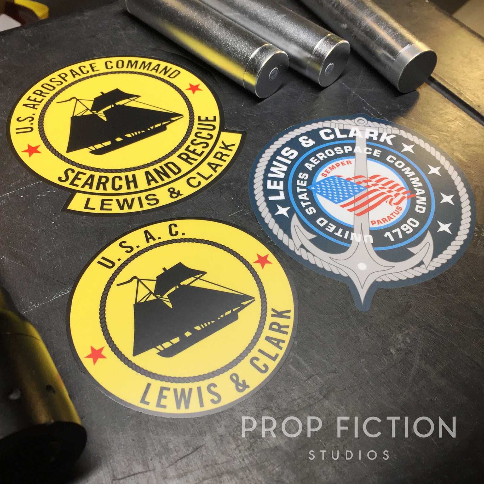 Event Horizon - Prop Lewis & Clark Case Stickers / Spaceship Set Dressing Decals