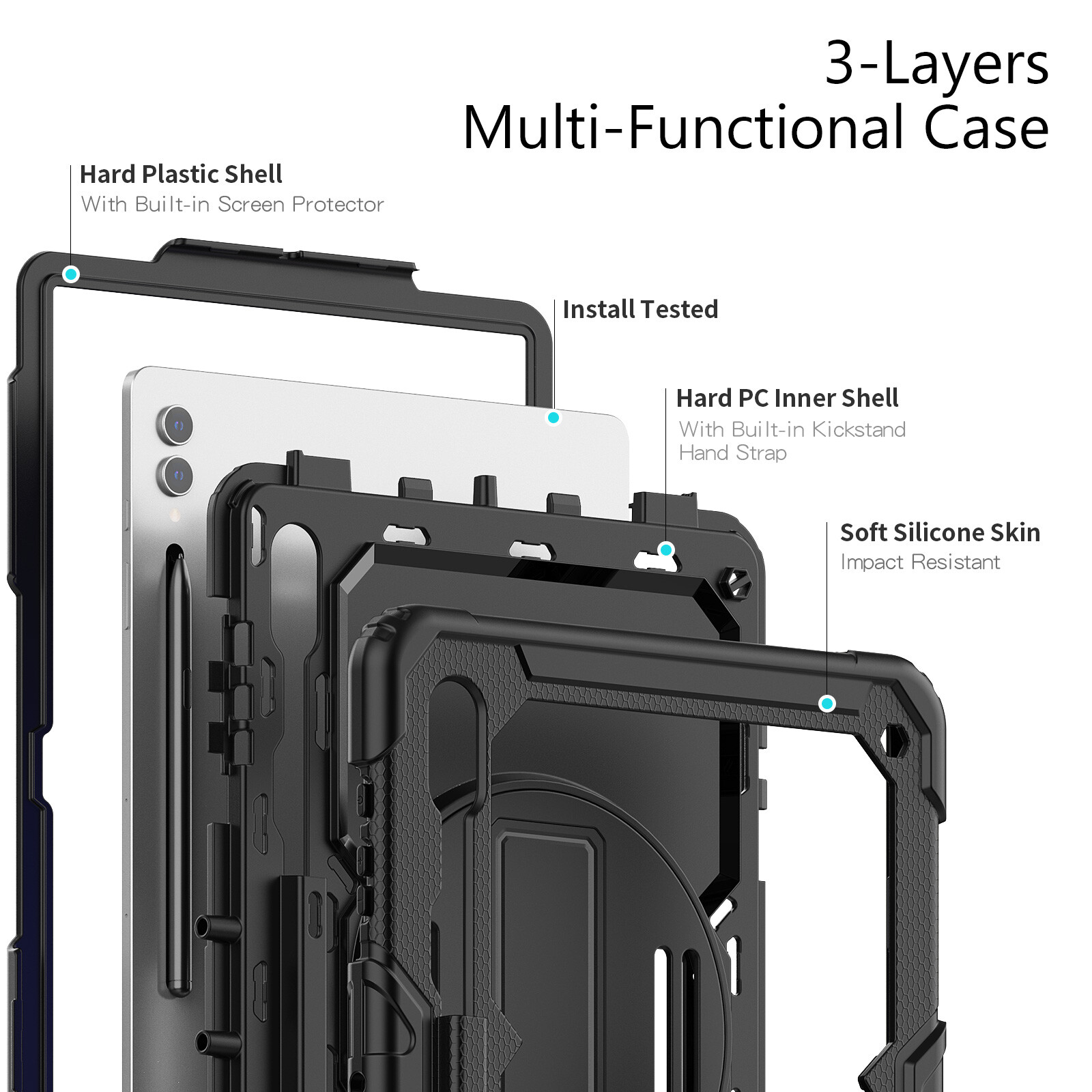 For Samsung Galaxy Tab A9 Plus / A9 2023 Heavy Duty Rugged Case Screen Protector