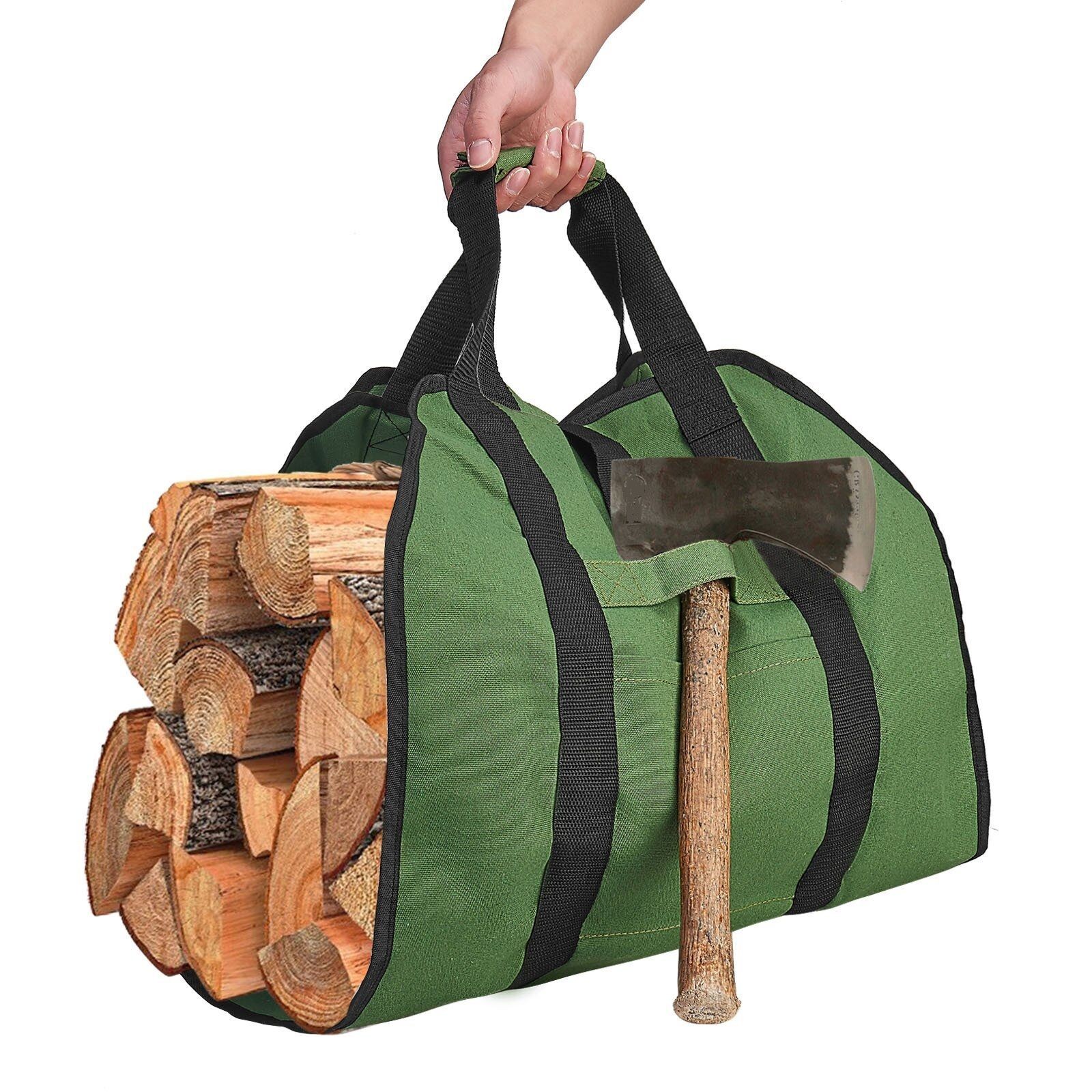 Canvas Multifunction Firewood Carrier Bag Outdoor Camping Log Holder Storage bag