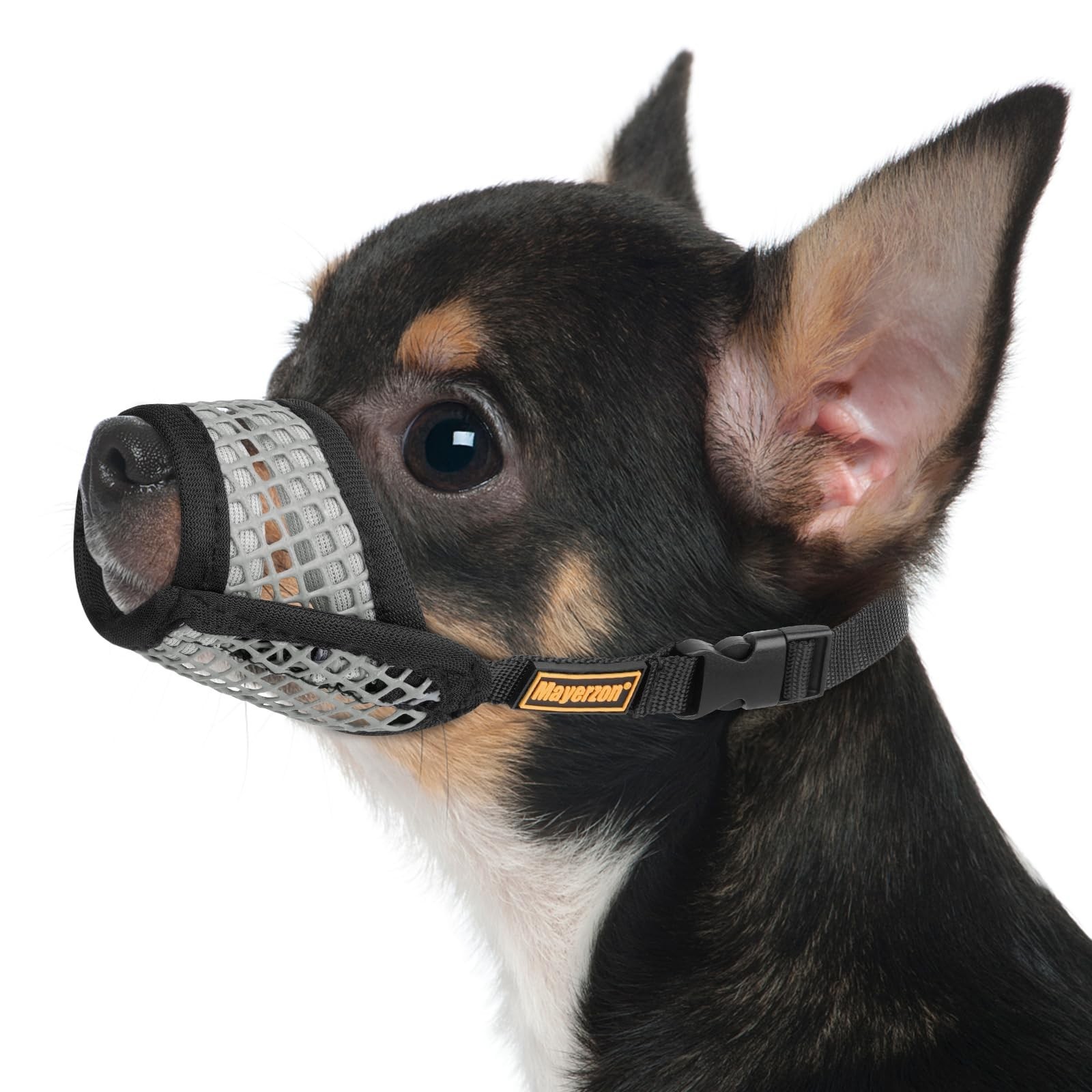 Mayerzon Dog Muzzle for Biting, Patented Soft Breathable Mesh Muzzle for Smal...