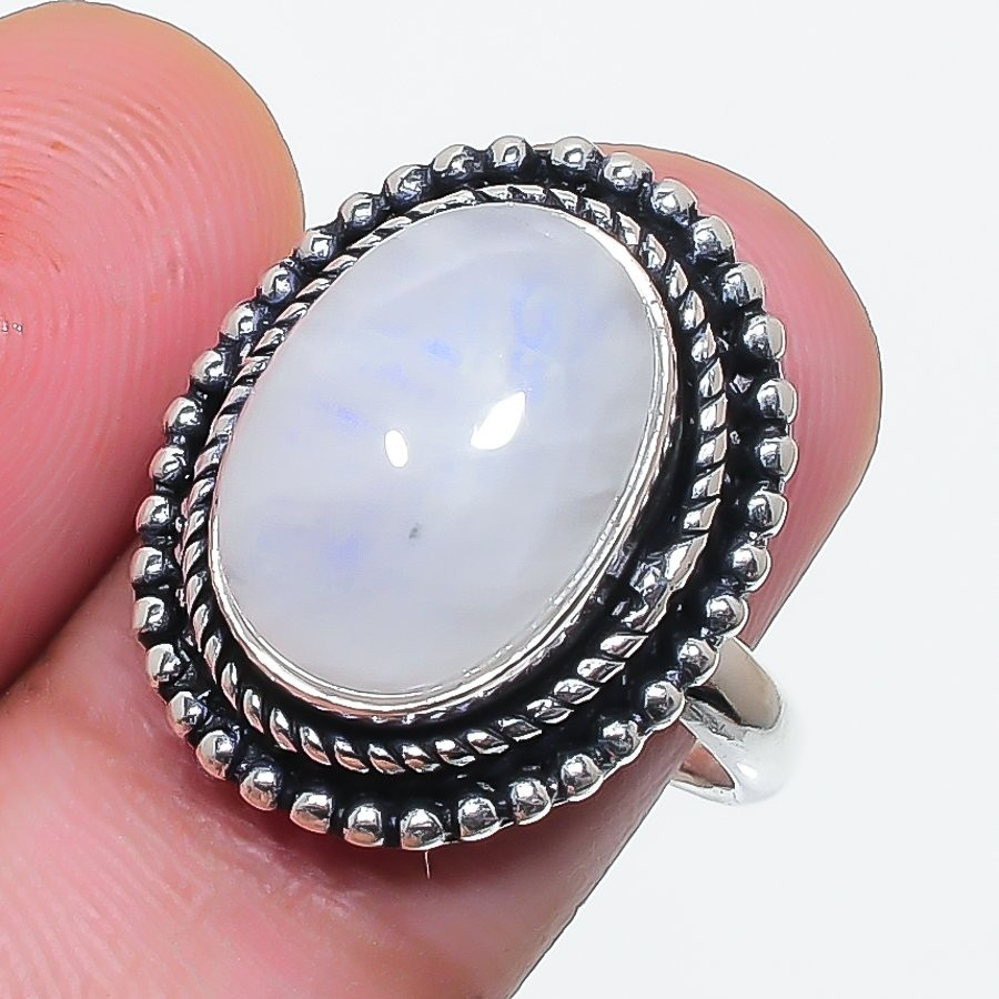 Natural Moonstone Gemstone Handmade 925 Sterling Silver All Size Ring For Gift