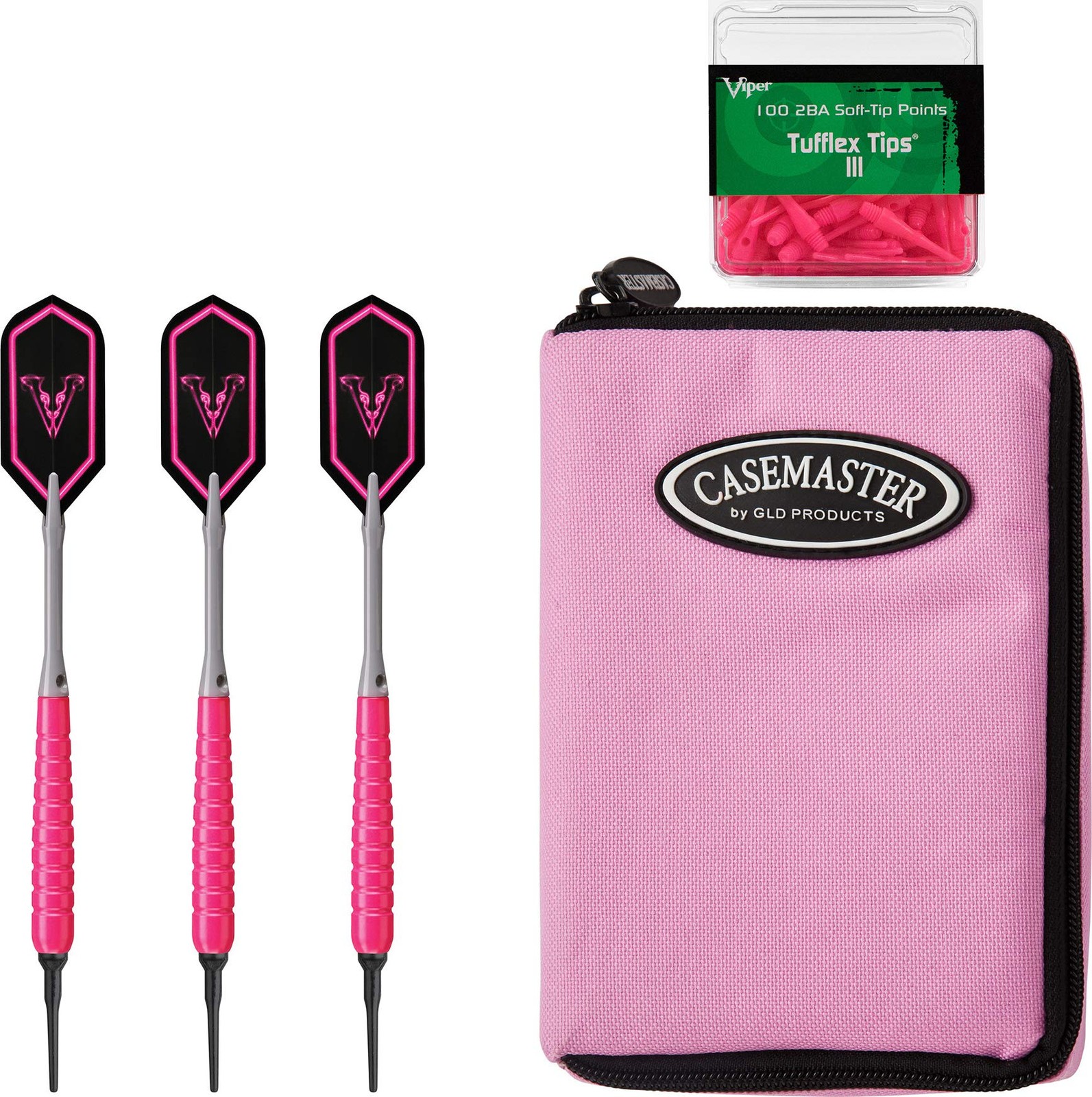 Viper By Gld Products V Glo Soft Tip 18Gm Pink Casemaster Select Pink Nylon