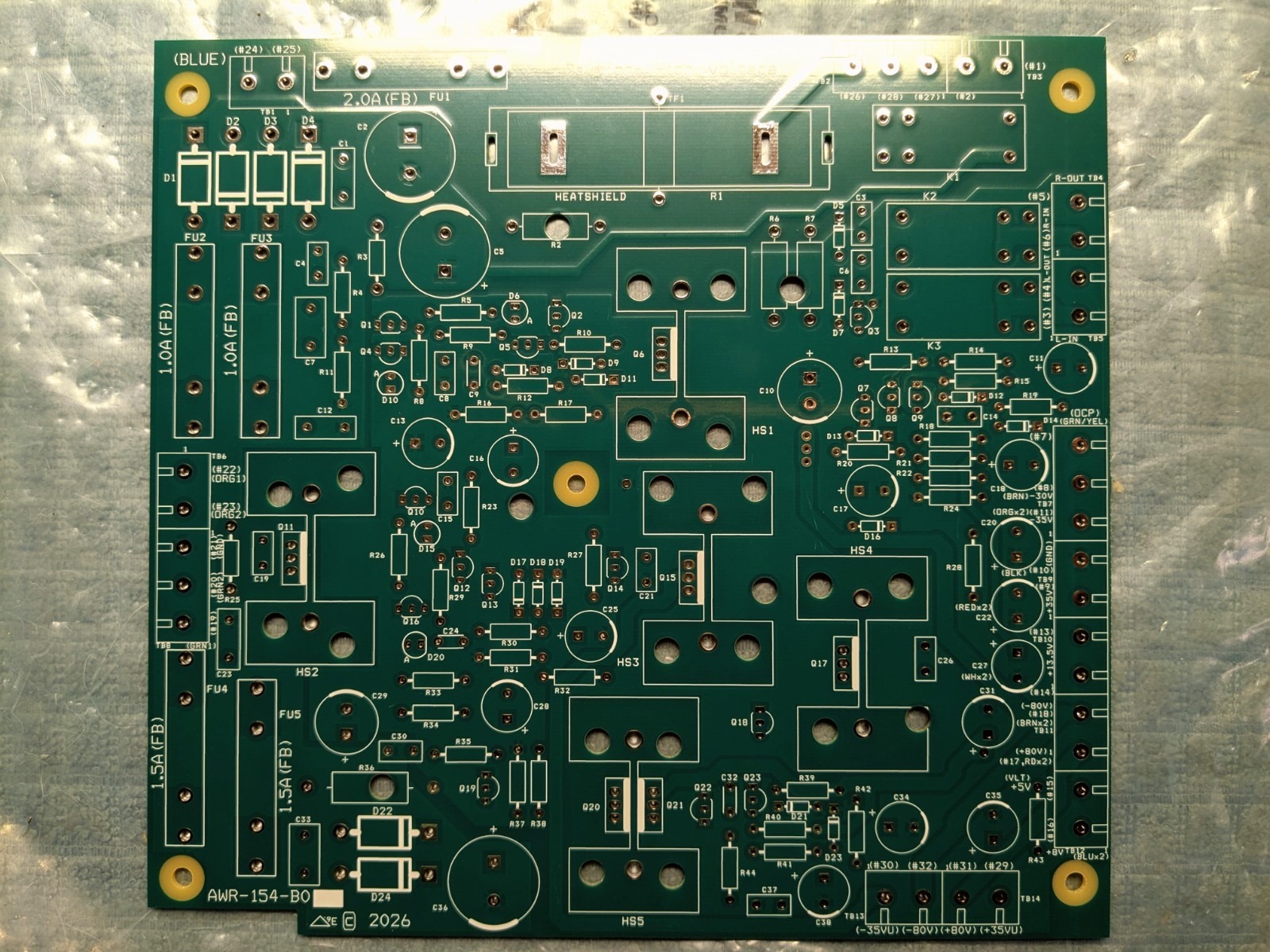 SX-1980 AWR-154 power supply blank pcb (new)