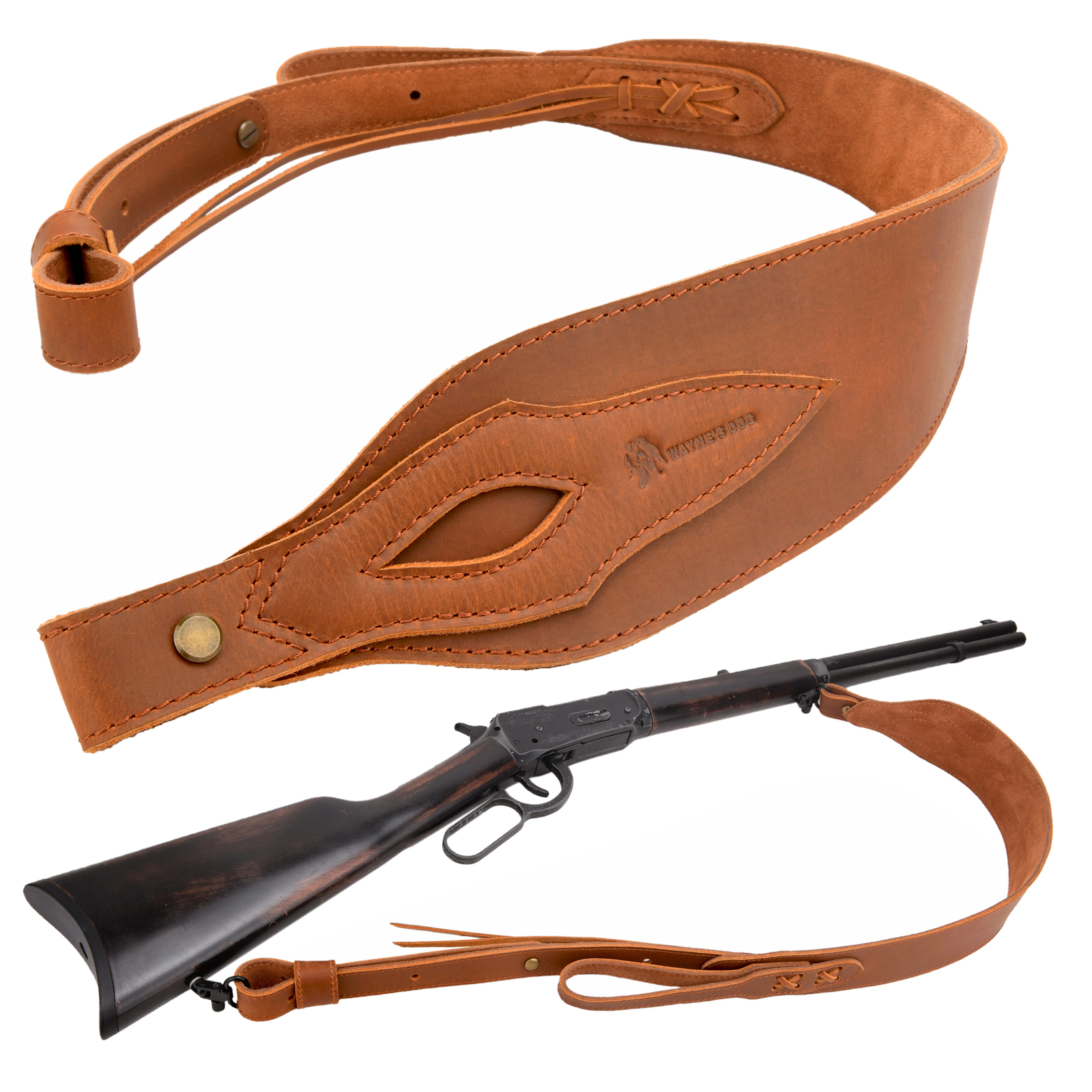 WAYNE'S DOG Handmade Real Leather Rifle Carry Sling Shotgun Shoulder Strap