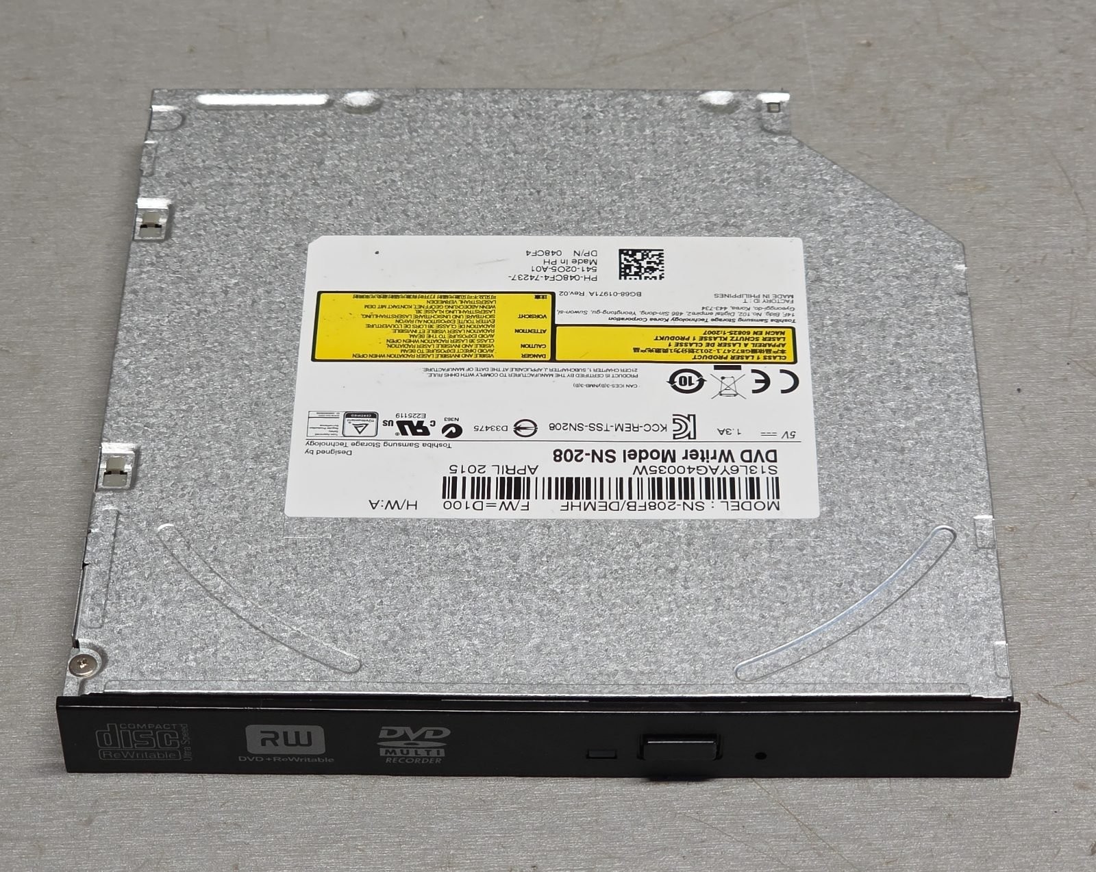 Toshiba Samsung SN-208FB DVD Writer Optical Drive SATA Slim 9.5mm