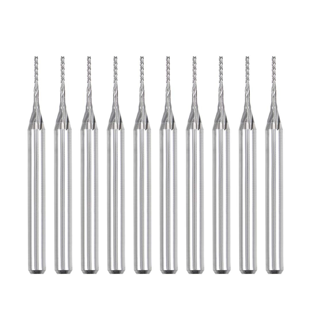 uxcell 10Pcs 0.7mm Carbide End Mill Engraving Milling Cutter CNC 0.7x5.5mm