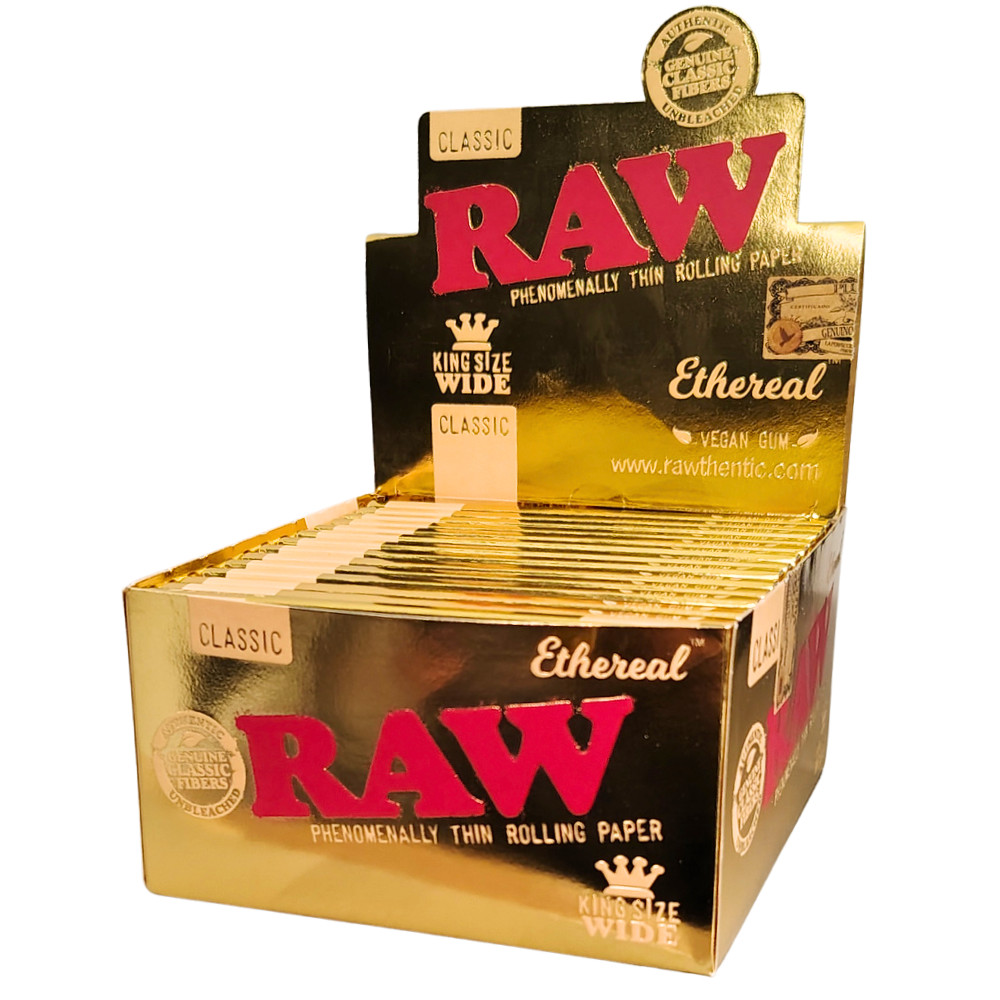 RAW Ethereal King Size Wide Papers 33 Leaves Per Pack 50ct Display