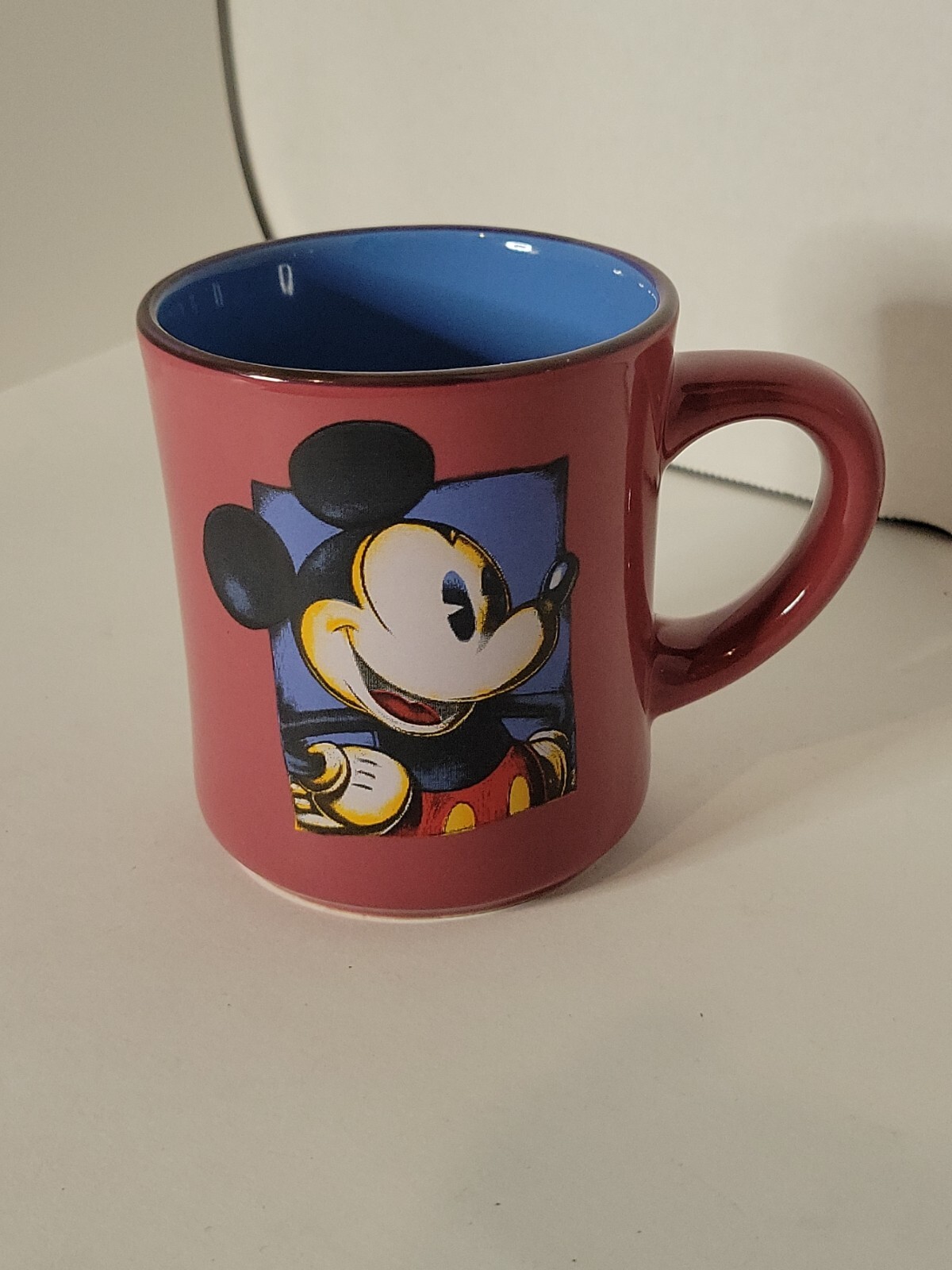 Disney Mickey Mouse Coffee Mug Cup  Maroon/Blue