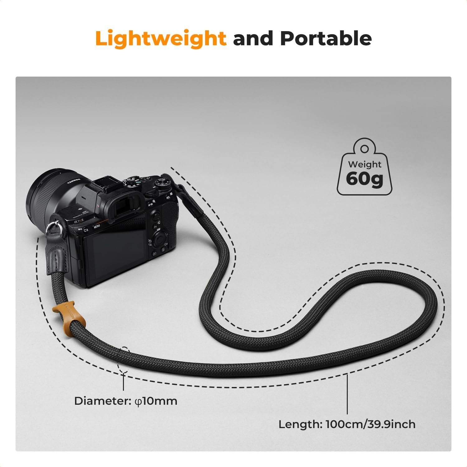 Camera Neck Strap,100cm Nylon Rope Camera Shoulder Strap with O-ring for DSLR...
