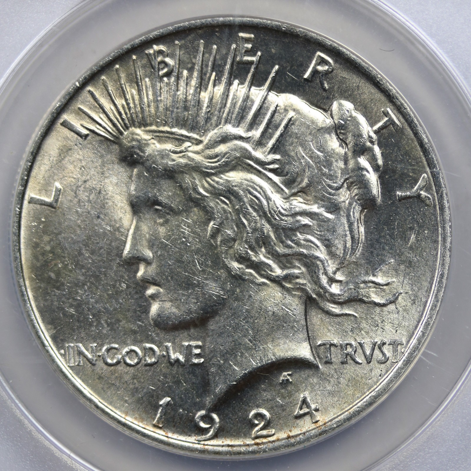 1924 Peace Silver Dollar MS 60 ANACS