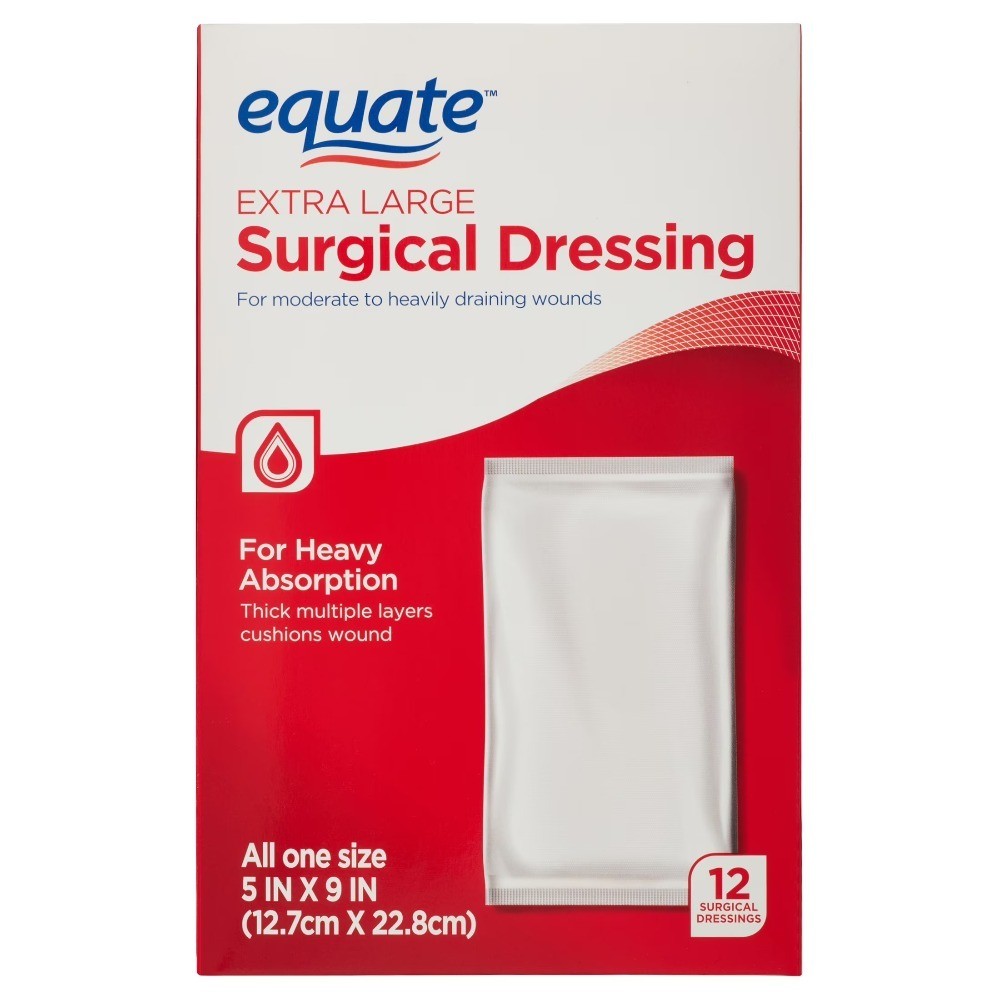 Extra Large Surgical Dressing, 5 in x 9 in, 12 Count