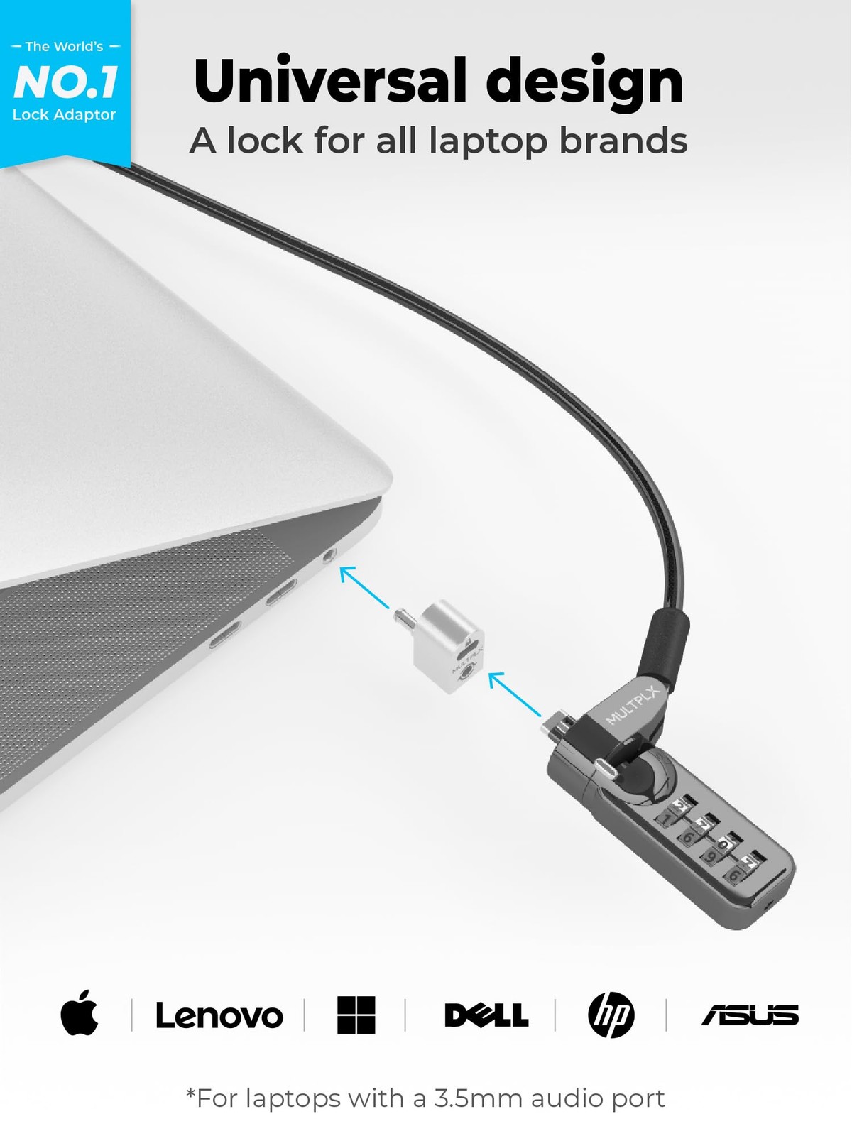 Universal Laptop Security Lock | Compatible with All Laptops inc MacBook | 1....