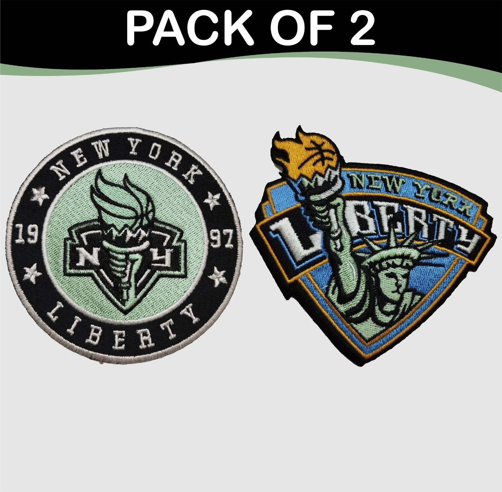 2 PCS New York Liberty WNBA Team Logo Iron On Patch-Sew Patch-Embroidered Patch
