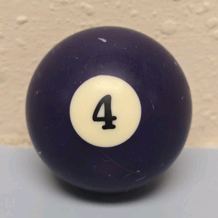 Purple Number 4 Billiard Ball Single Pool Table Replacement 2-1/4"