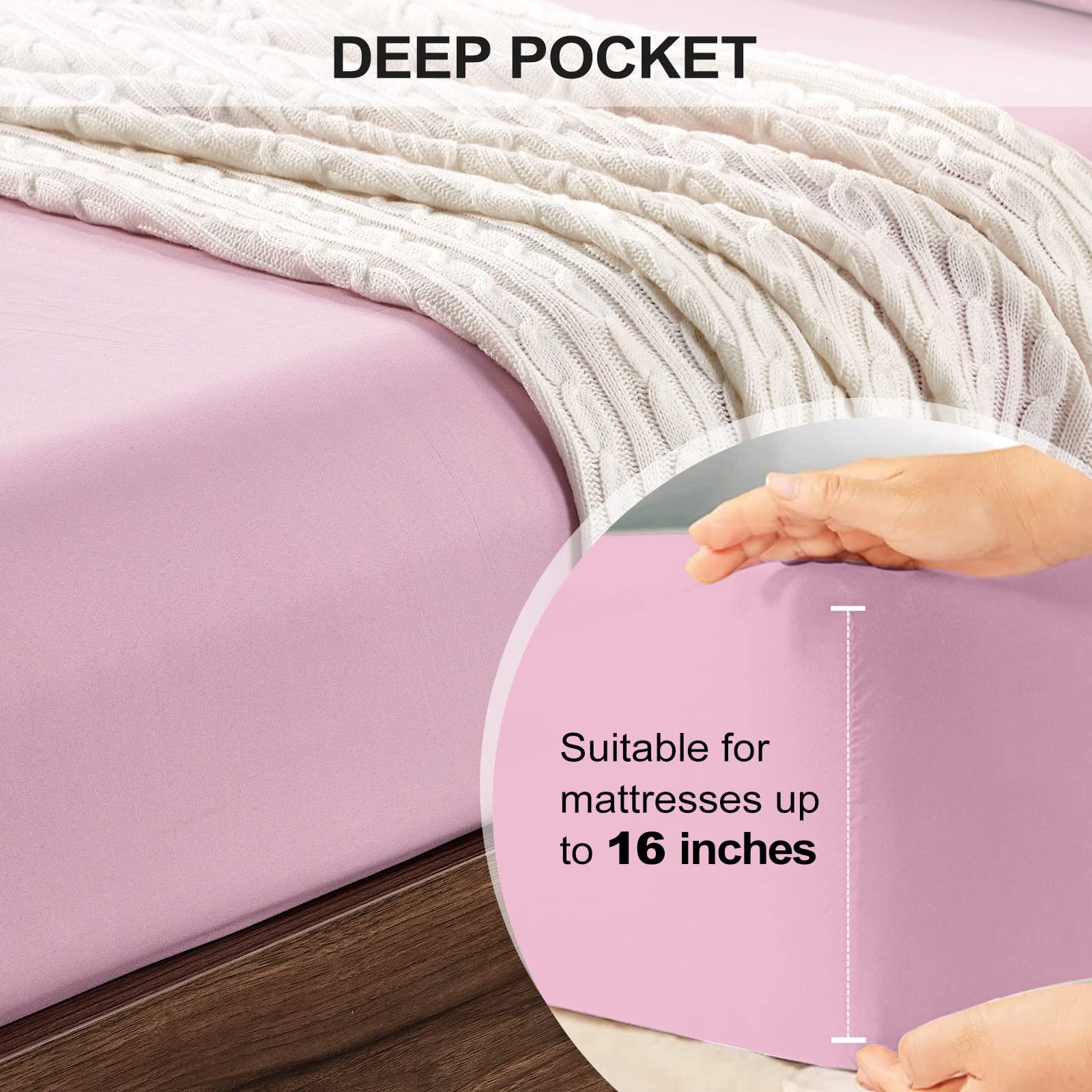 King Fitted Sheet Only - Hotel Quality Fitted Sheet King Size - Ultra Soft & ...