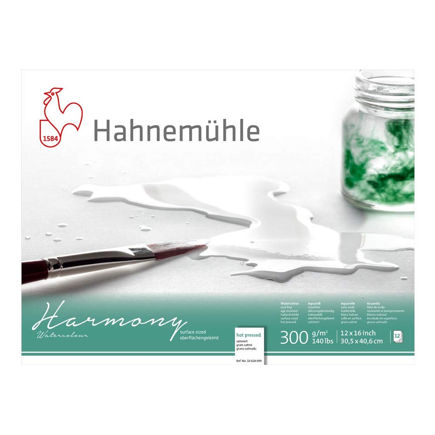 Hahnemuhle Harmony Watercolor Block Hot Pressed 12x16 Inches 12 Sheets