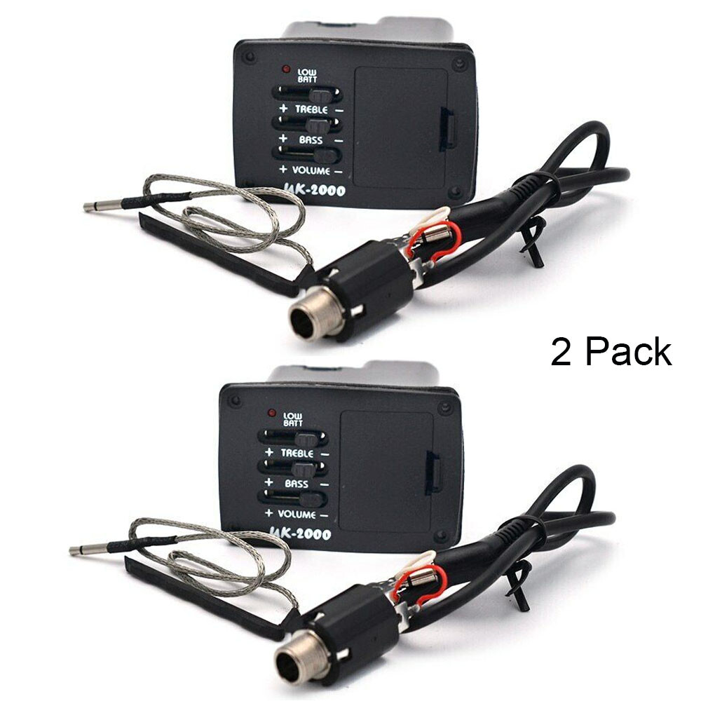 2Pcs UK2000 UK Ukulele Guitar Piezo Pickups 2-Bands EQ Equalizer Preamp Pickups