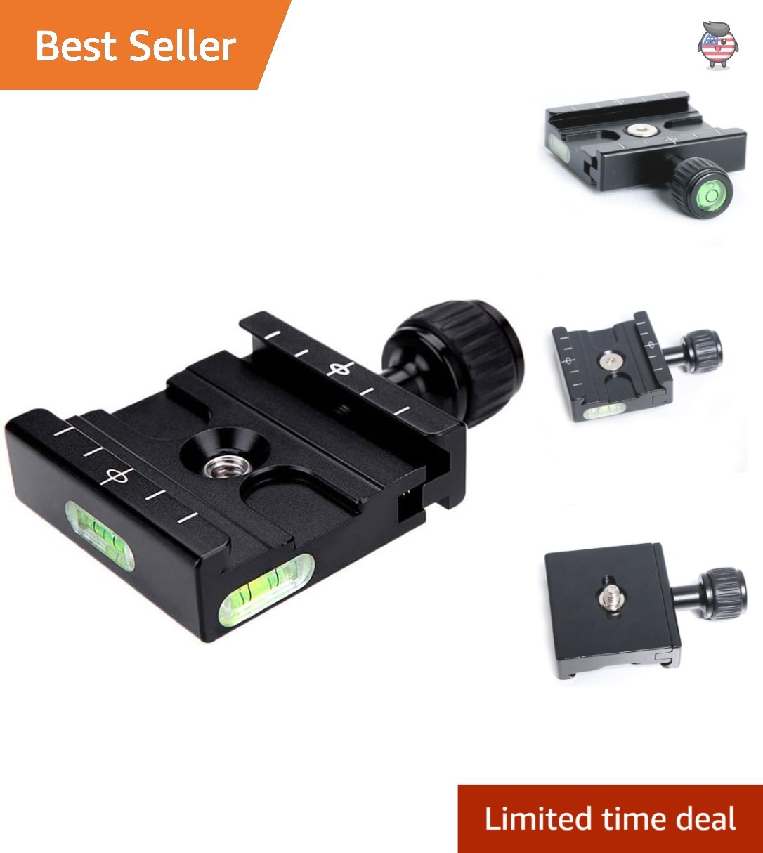 Professional 50mm Quick Release Plate with Antiskid Lock for Tripod Ballheads