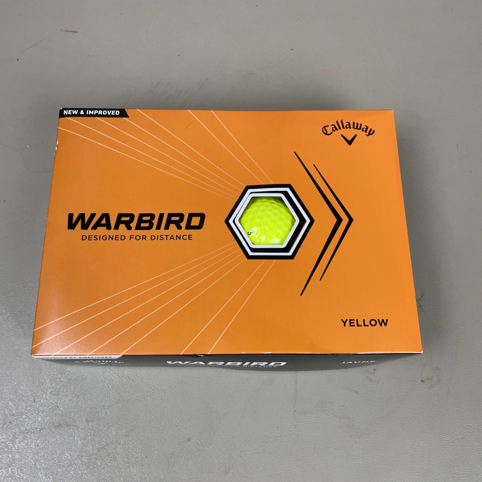 Callaway Warbird Golf Balls One Dozen Yellow Maximum Distance and Control