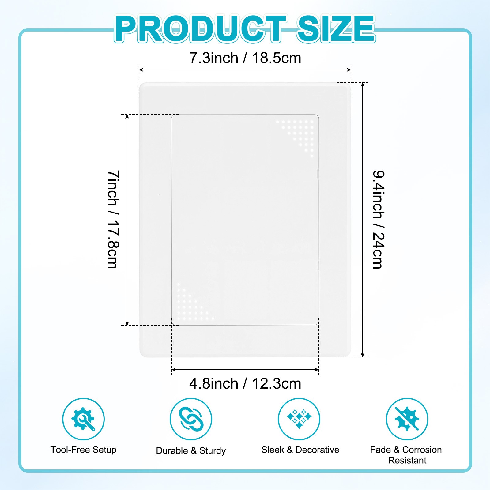 1-Pack Access Panel for Drywall, 7x5" Plastic [White, Ventilated Rectangle]