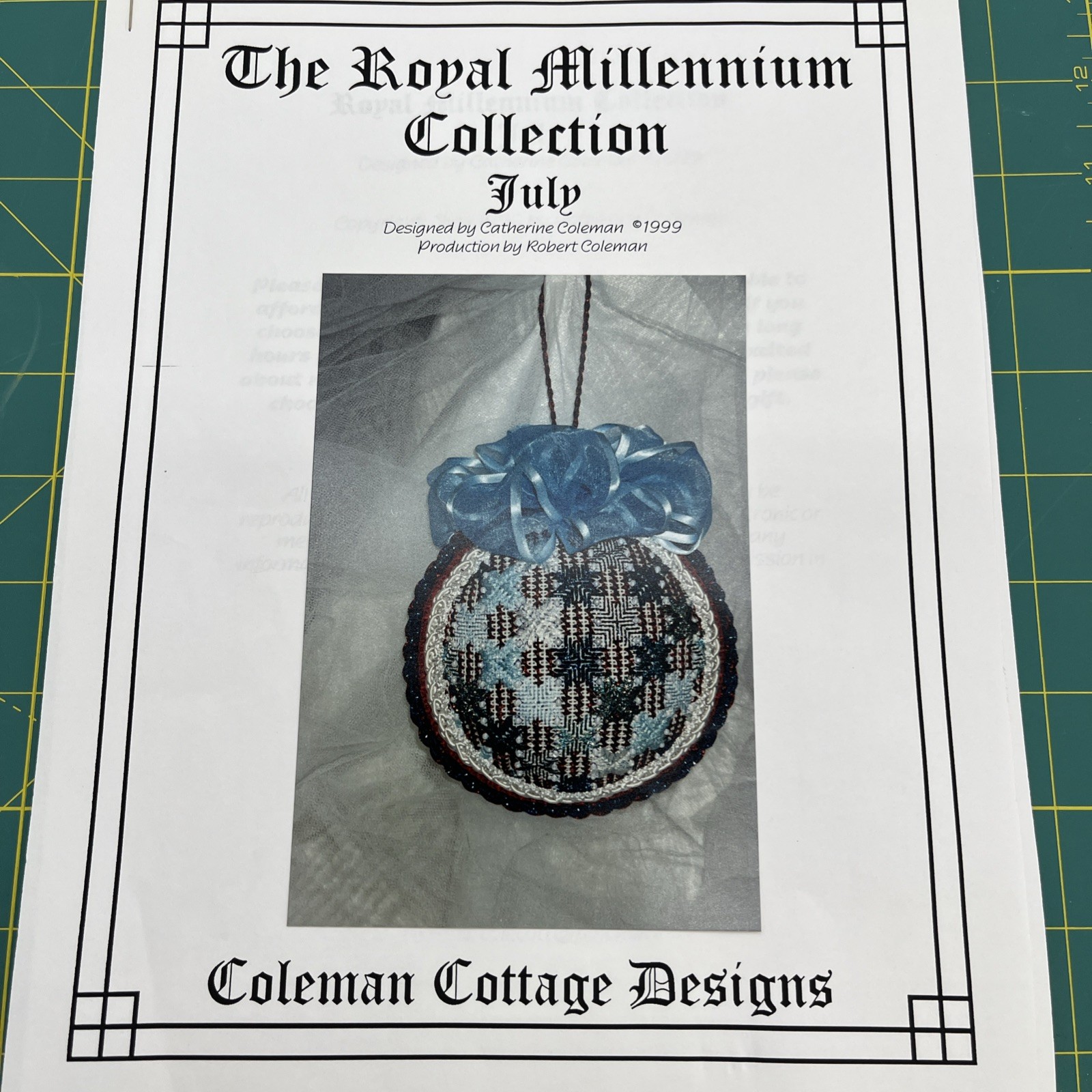 Coleman Cottage Designs The Royal Millennium Collection July Needlepoint Pattern