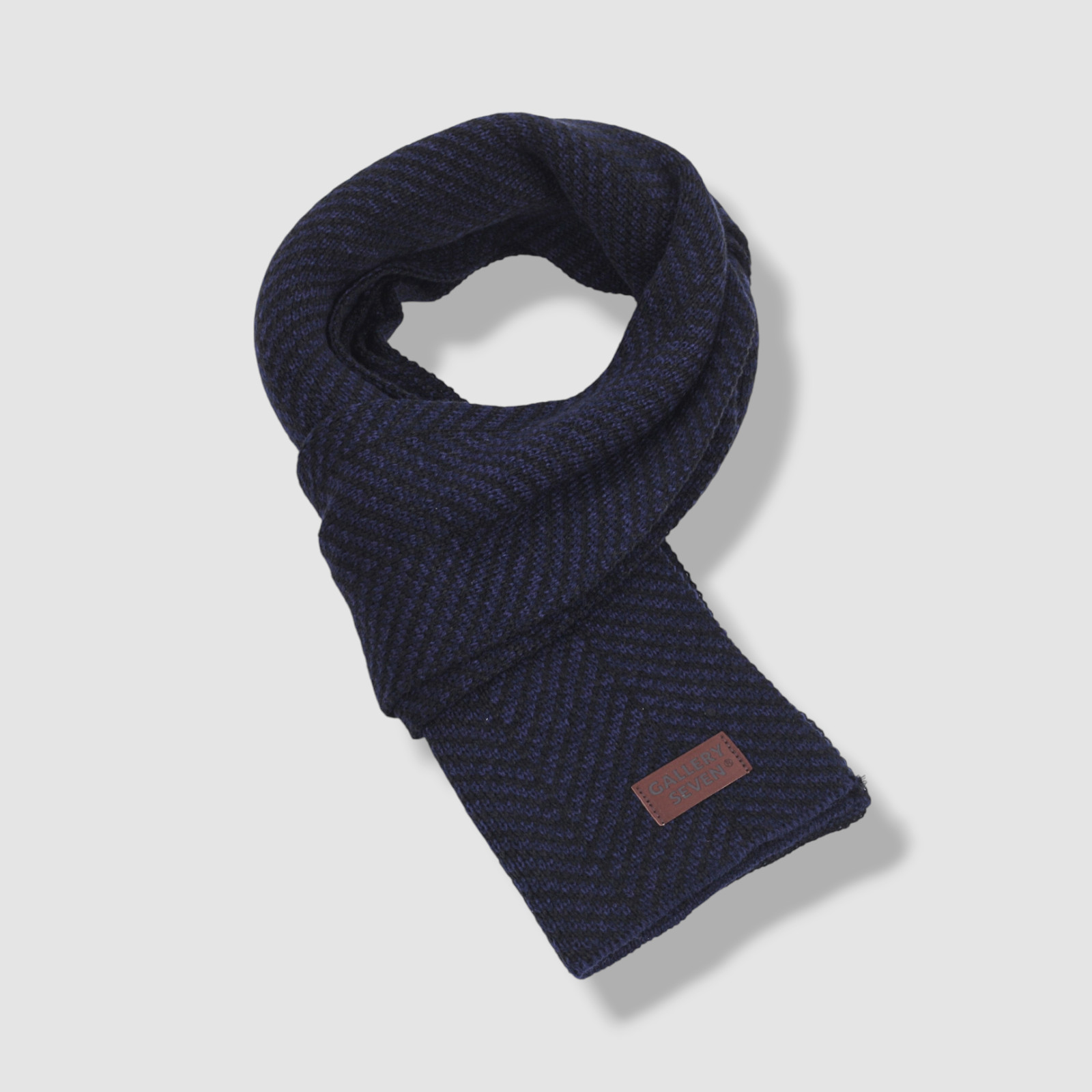 Gallery Seven Mens Blue Soft Knit Winter Scarf One Size
