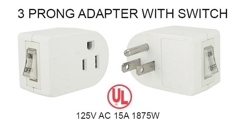 4X Grounded On/Off LIGHTED POWER SWITCH Single AC Wall Plug Electrical Outlet
