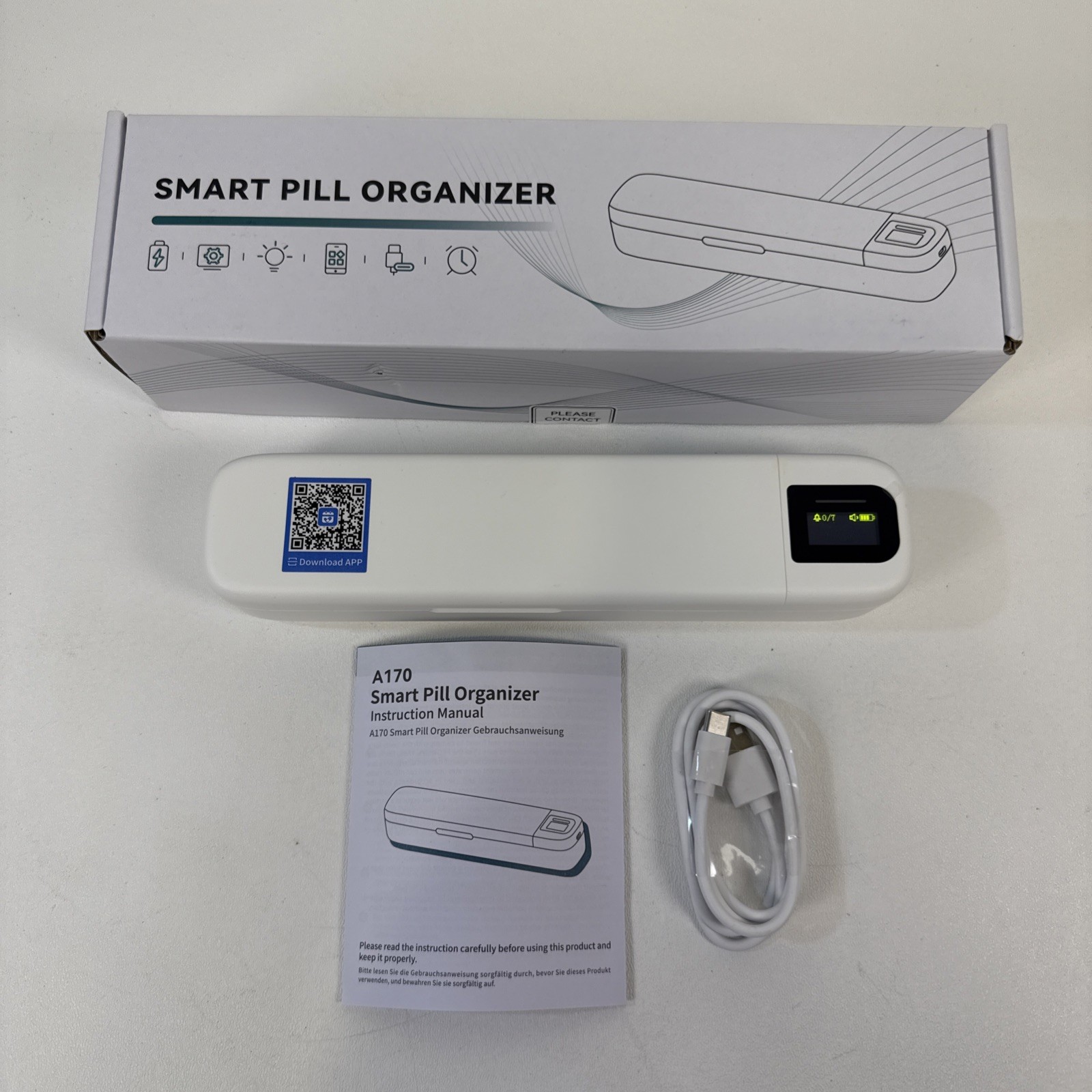 Smart Pill Organizer with Alarm Bluetooth Daily Pill Box Weekly Travel Pill Case
