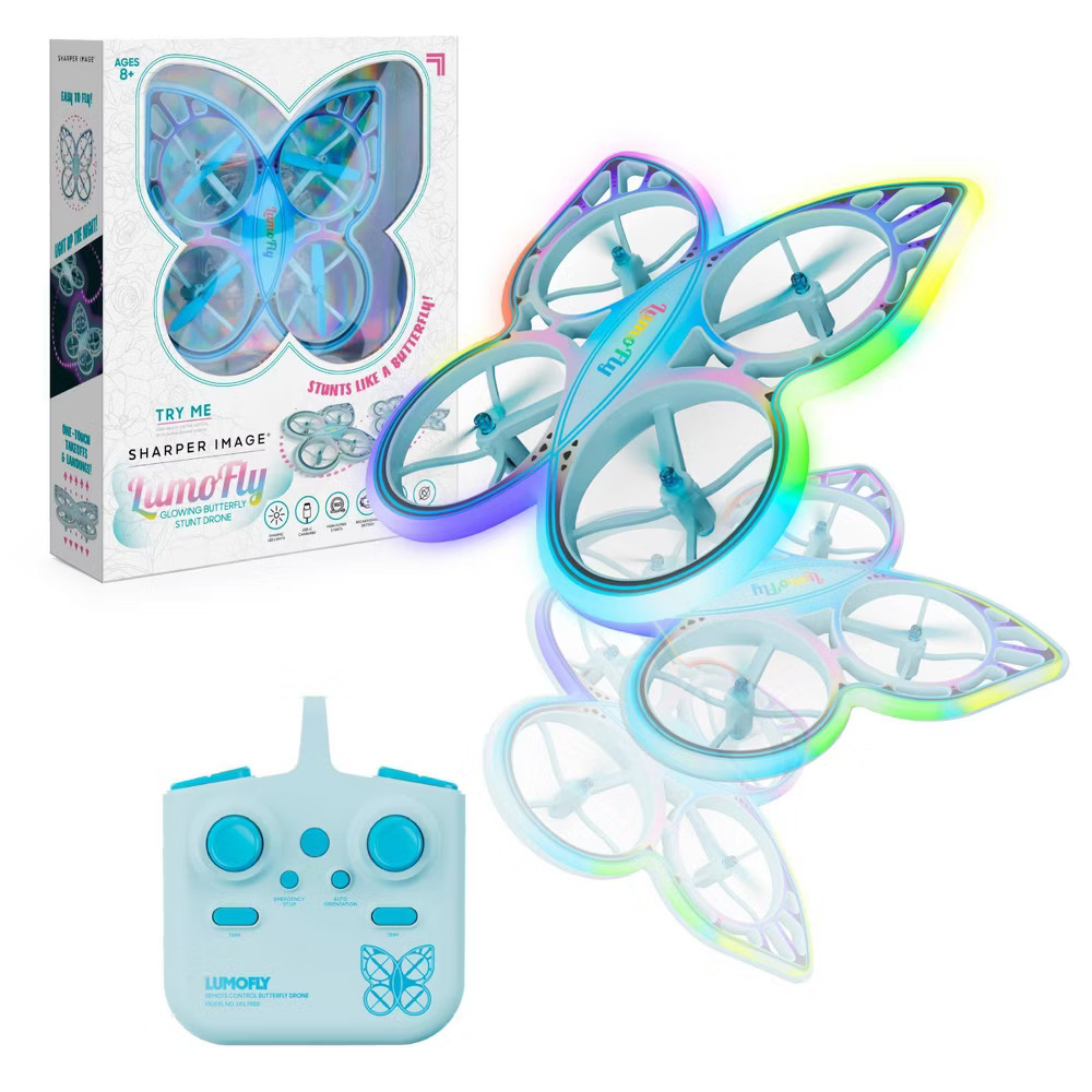 Sharper Image Lumo Fly Glowing Butterfly Stunt Drone - Purple / Pink